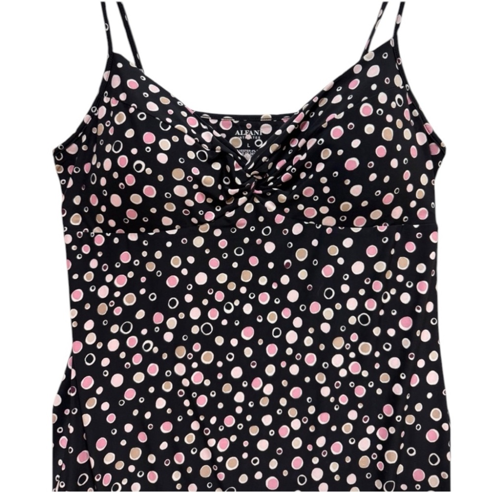 ALFANI Babydoll Black w/ Polka Dot Sleepwear Slip Dress Style Size Large - Picture 4 of 6